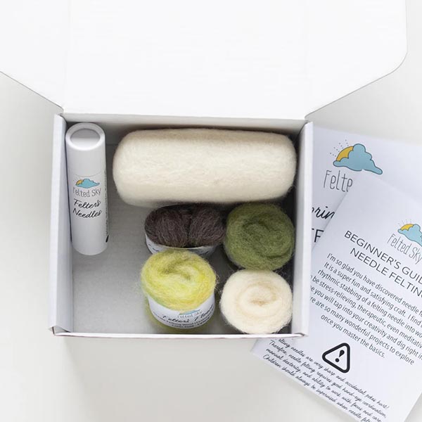 Painting with Wool Needle Felting Kit - Spring Blooms - Inside Package