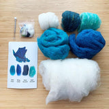 Going Gnome Felting Kit - Dragon - Teal Contents