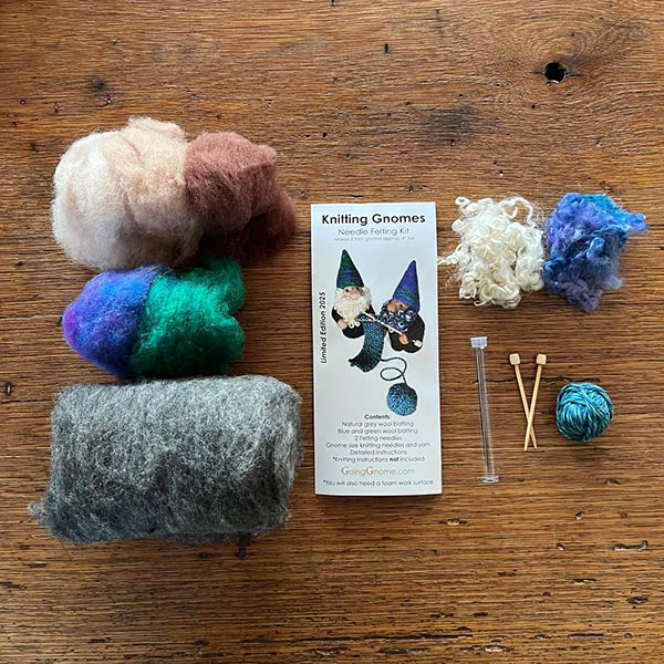 Going Gnome Felting Kit - Knitting Gnome 2025 - Contents