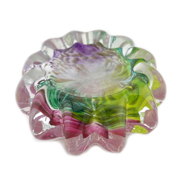 Blown Glass Spindle Bowl - a