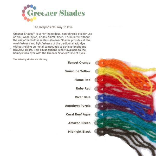 Greener Shades Dye Color Card