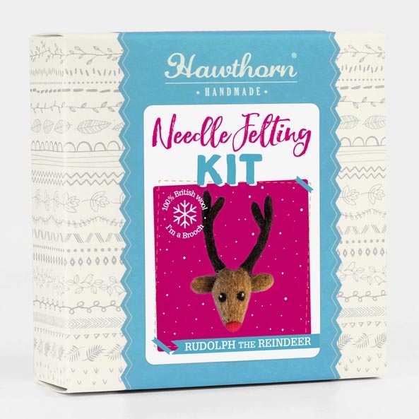 Rudolph Brooch Needle Felting Kit - Package