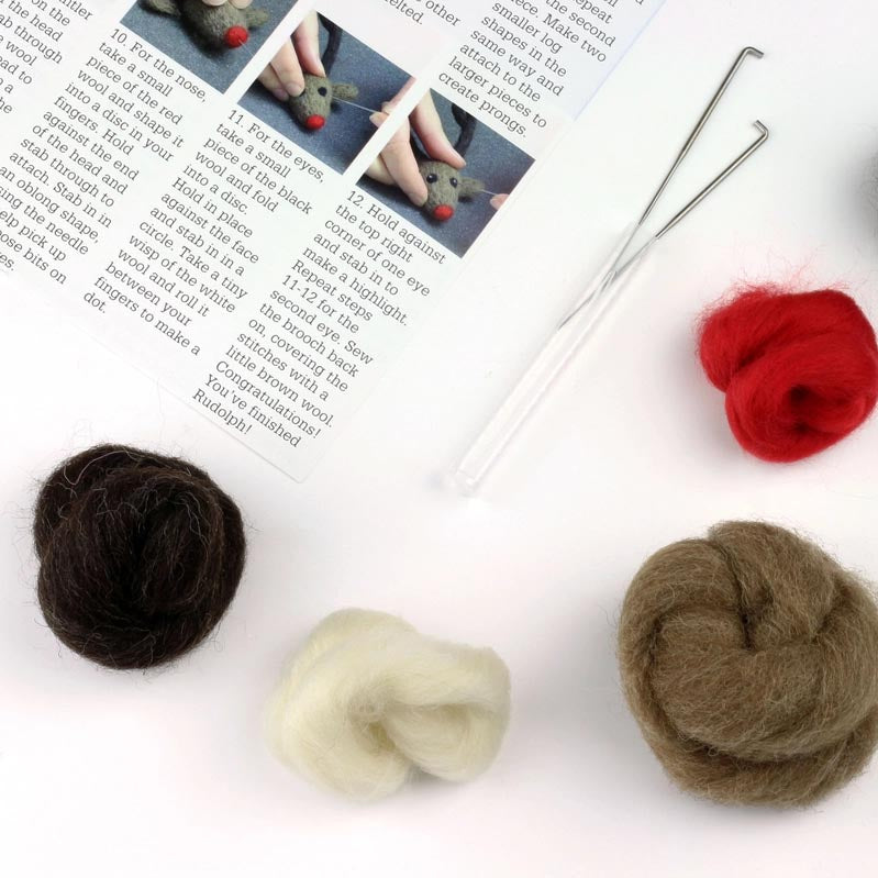 Rudolph Brooch Needle Felting Kit - Instructions