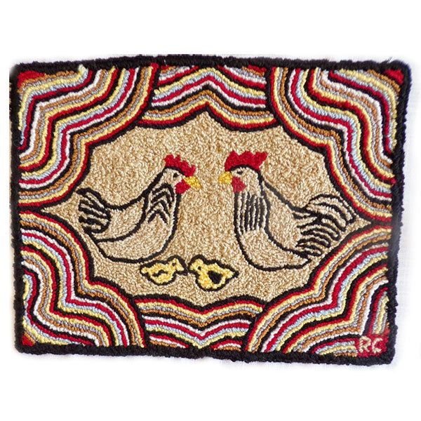 Punch Needle Kit - Folky Chicken Family