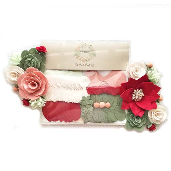 Felt Flower Craft Kit - Holly Jolly Poinsettia - Package