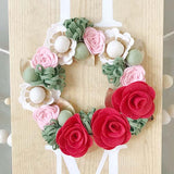 Felt Flower Wreath Craft Kit - Strawberry Mint - Lifestyle