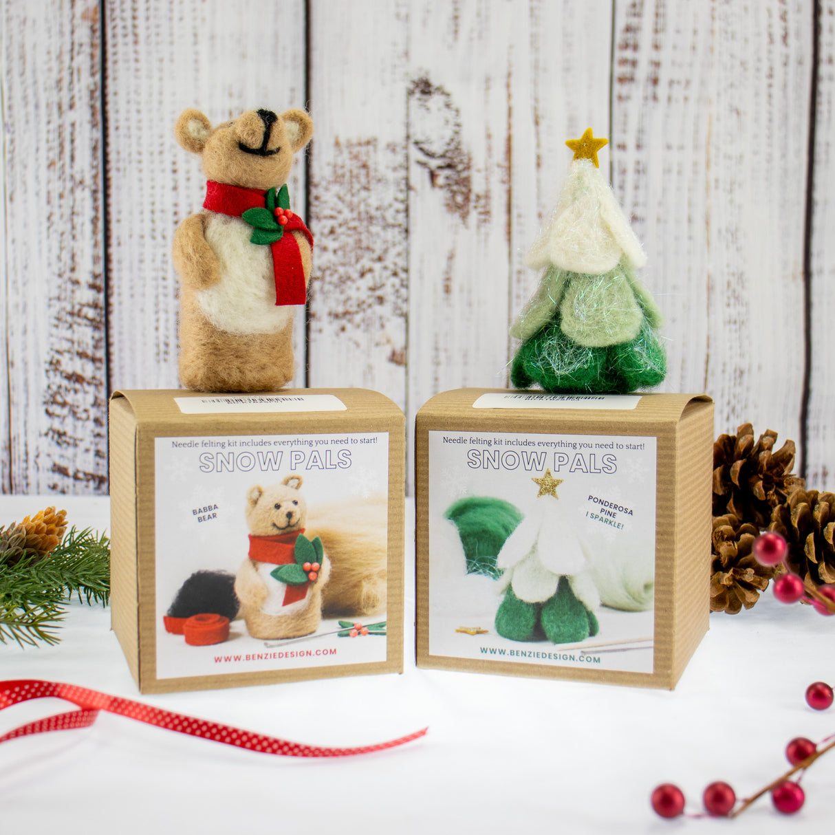 Ponderosa Pine and Babba Bear Needle Felting Bundle - The Woolery