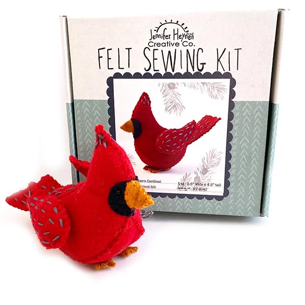 Jennifer Heynen Felt Sewing Kit - Northern Cardinal - Box