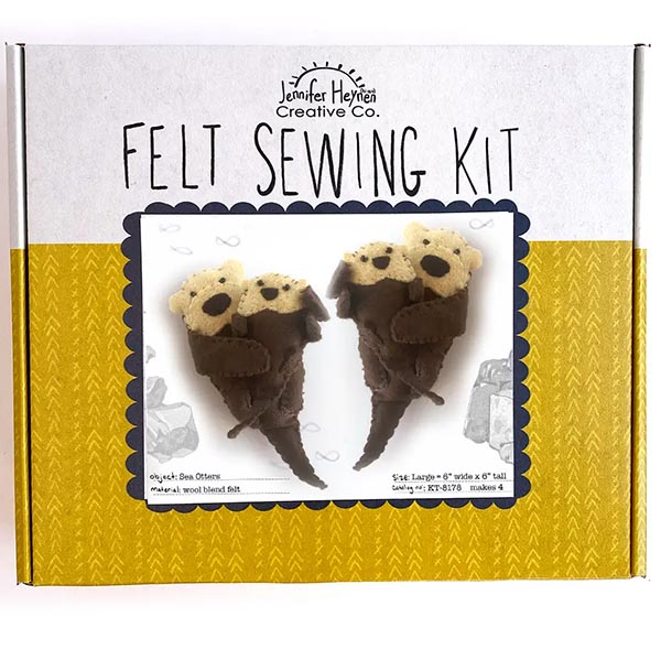 Jennifer Heynen Felt Sewing Kit - Sea Otters - Box