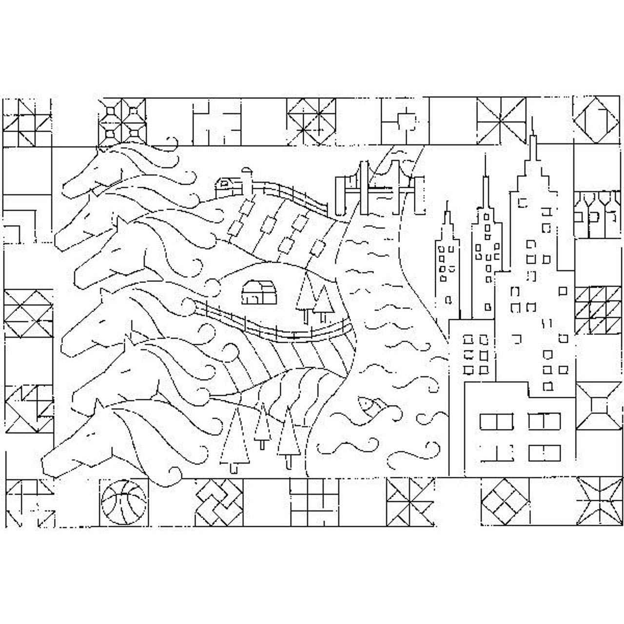 Kentucky Montage Rug Pattern - Pattern Sketch