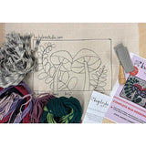 Beginner Rug Hooking Kit - Ferns & Mushrooms - Contents