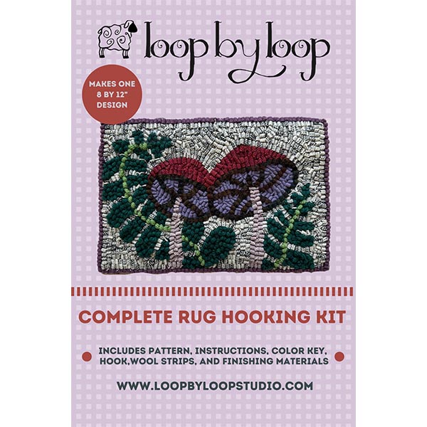 Beginner Rug Hooking Kit - Ferns & Mushrooms - Package