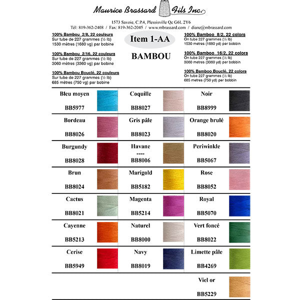 Maurice Brassard Bamboo 8/2 Yarn | The Woolery