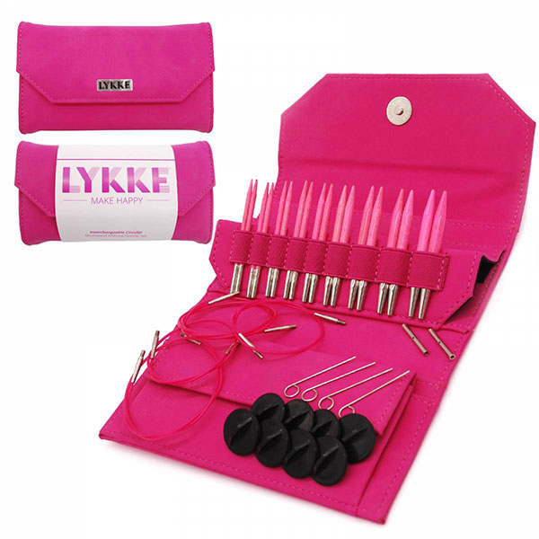 LYKKE Blush 3.5" Interchangeable Knitting Needle Set - Fuchsia Denim