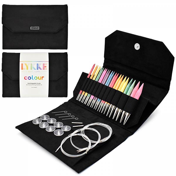 LYKKE Colour 5.0" Interchangeable Knitting Needle Set - Black Suede - 841275198722