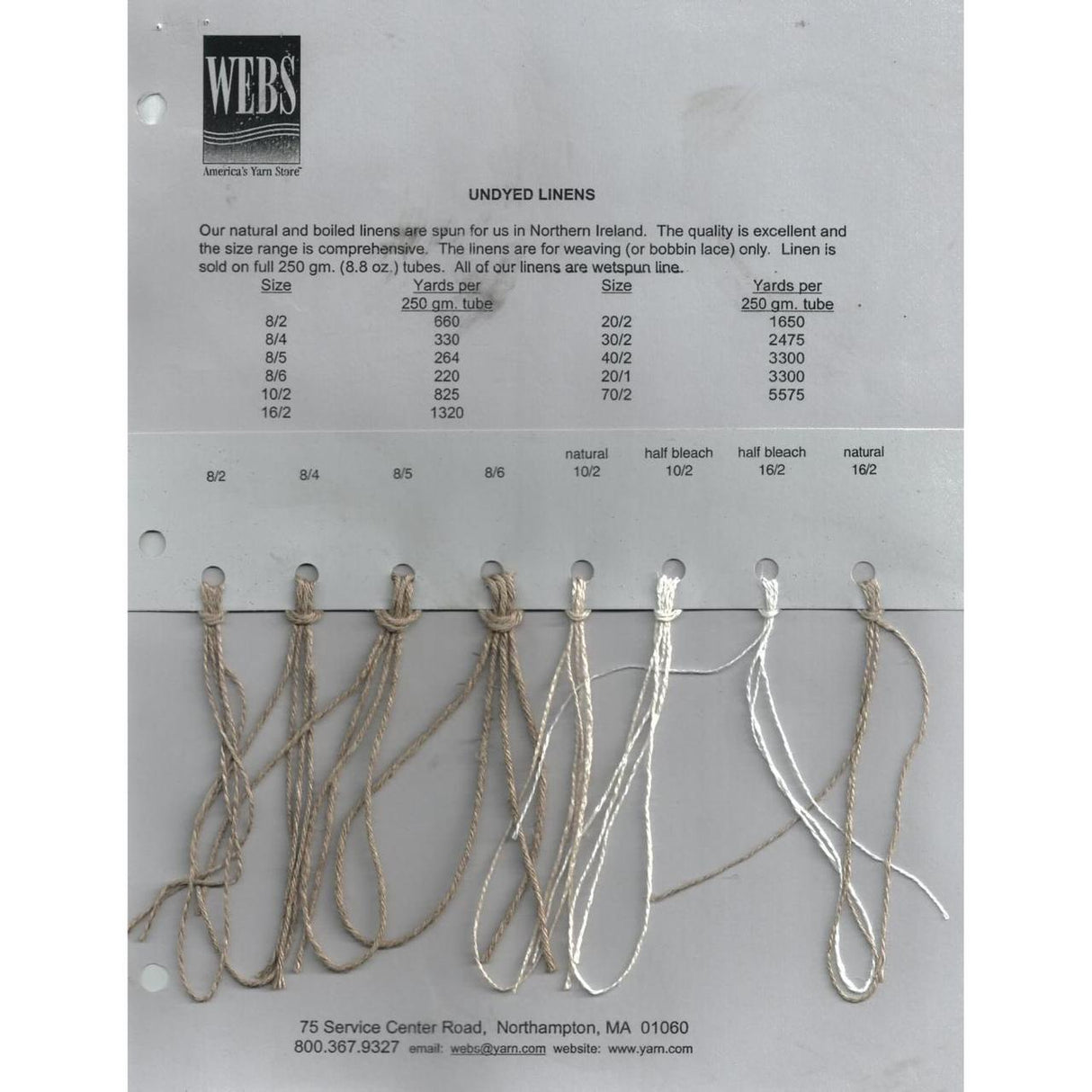 Undyed Linen Yarn Color Card