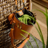 muud Grace – Crescent Leather Knitting Project Bag - The Woolery