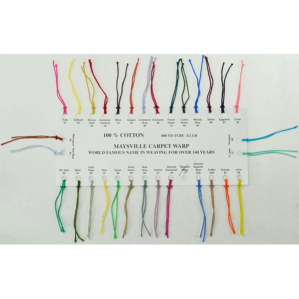 Maysville 8/4 Cotton Rug Warp Yarn Color Card - A