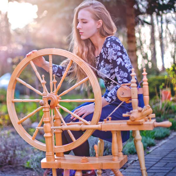 Kromski Polonaise Spinning Wheel - Unfinished - Life Style Photo