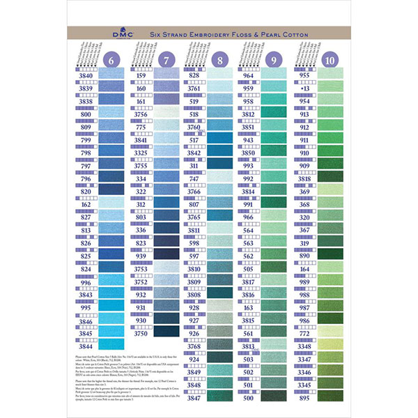 DMC Thread Printed Color Card