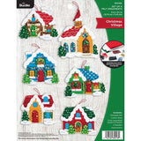 Bucilla Felt Ornaments Applique Kit - Christmas Village - Package