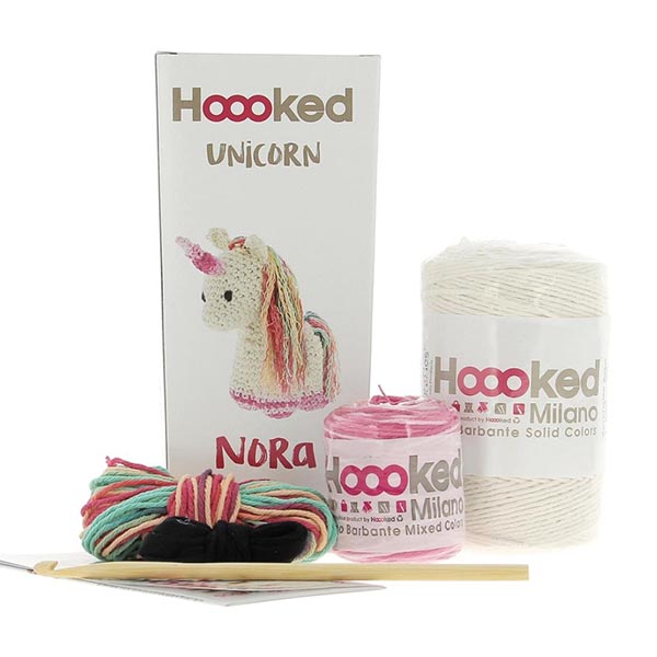 Hoooked Amigurumi DIY Kit w/ Eco Barbante Yarn - Unicorn Nora - Package