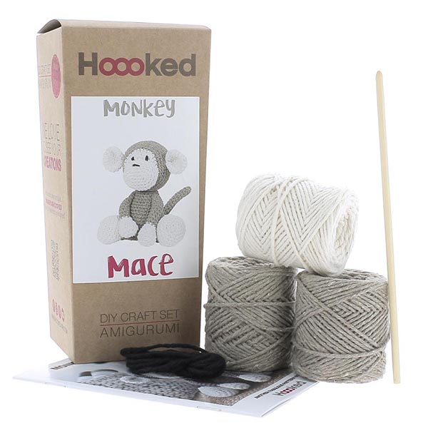 Hoooked Amigurumi DIY Kit w/ Eco Barbante Yarn - Monkey Mace - Package