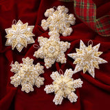 Bucilla Felt Ornaments Applique Kit - Pearl Snowflakes - 046109896823
