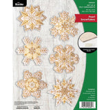 Bucilla Felt Ornaments Applique Kit - Pearl Snowflakes - Package
