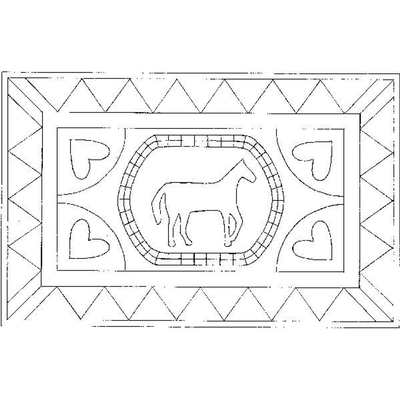 Shaker Horse and Hearts - Pattern Sketch