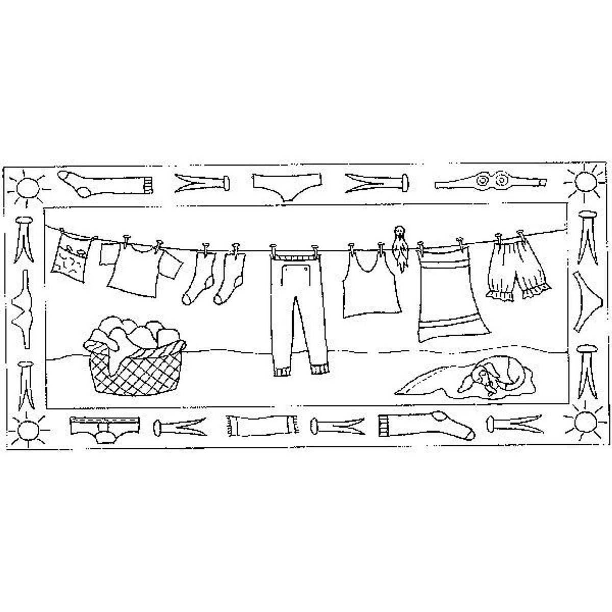 Clothes Ina Rug Rug Hooking Pattern - Susan's Clothesline | The Woolery