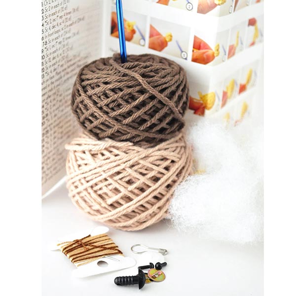 The Pudgy Rabbit Crochet Kit - Dog - Contents