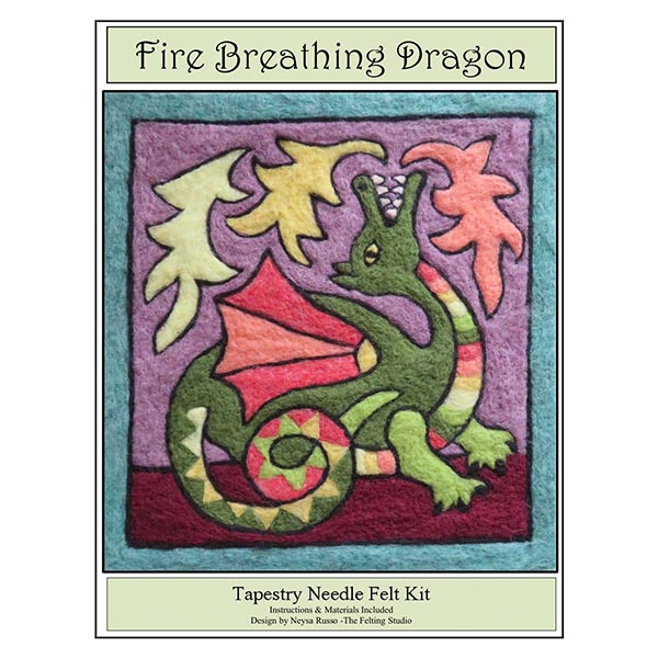 Tapestry Felting Kit - Fire Breathing Dragon - package
