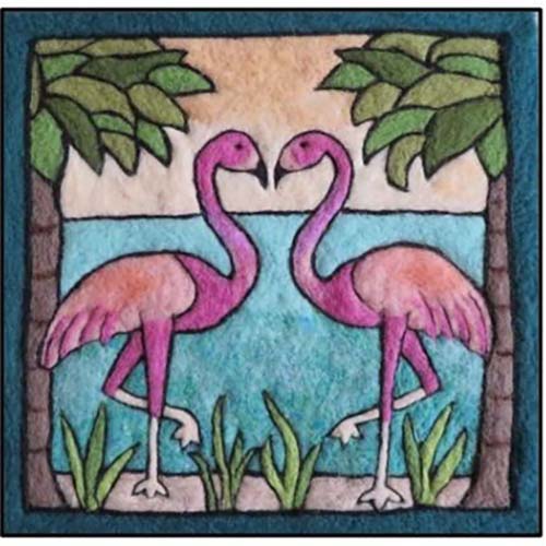 Tapestry Felting Kit - Florida Flamingos