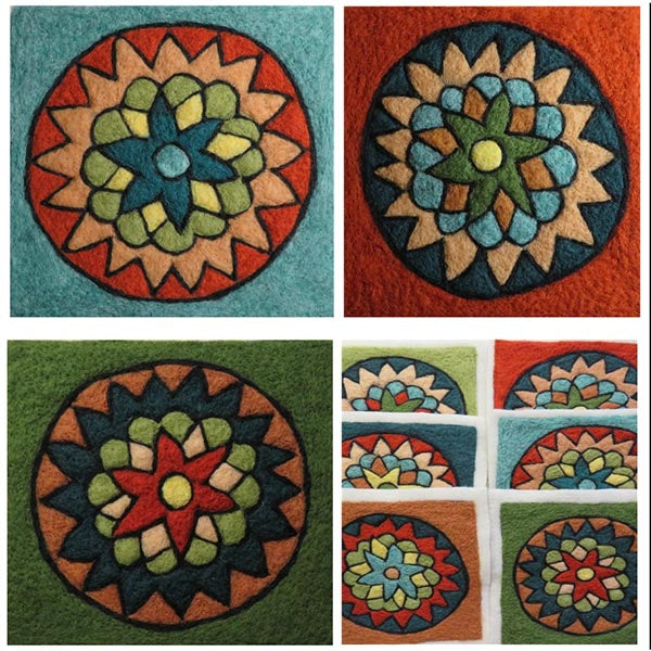 Tapestry Felting Kit - Lotus Flower Coasters