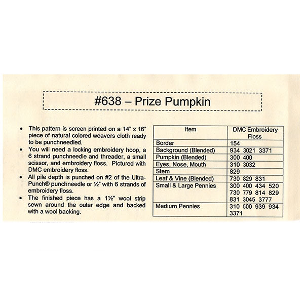Floss Color Key - Prize Pumpkin