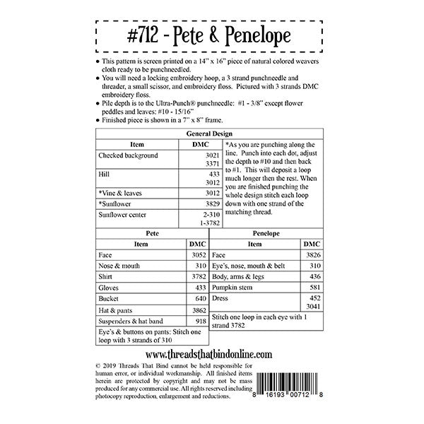 Punch Needle Pattern - Pete & Penelope