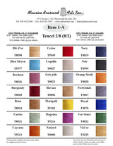 Maurice Brassard Tencel 8/2 Yarn Color  Swatches