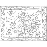 Two Crows and Sunflowers - Pattern Sketch