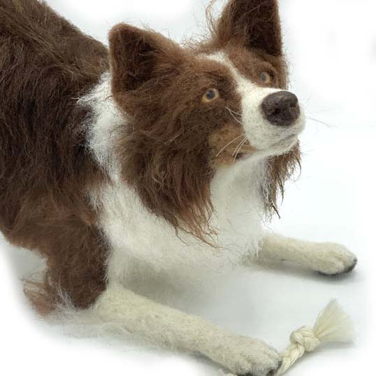 World of Wool Artisan Felting Kit - Benji the Border Collie - a