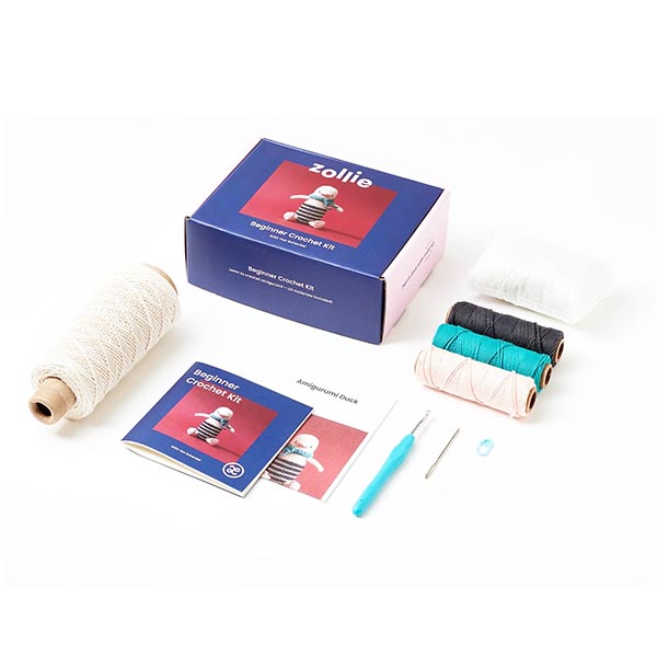 Zollie Beginner Crochet Kit Amigurumi Duck - Contents