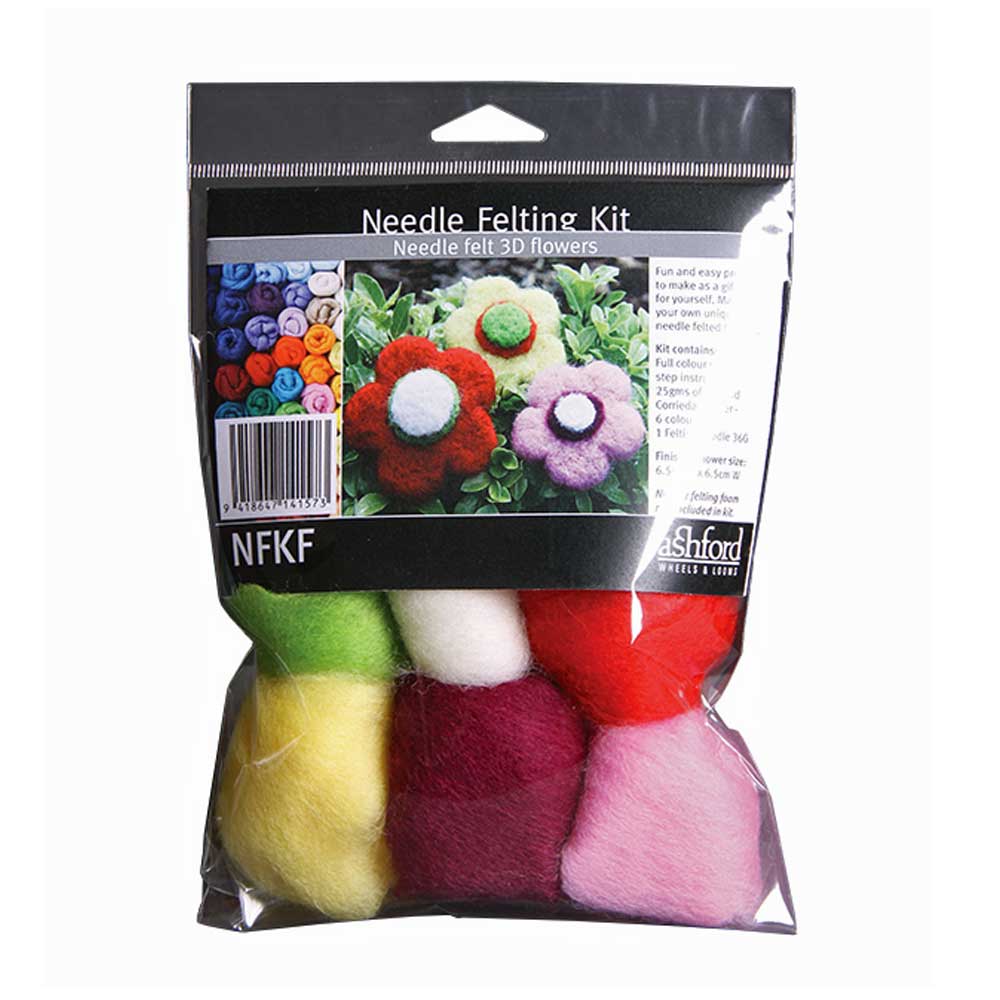 Ashford Needle Felting Kit - Flowers - 9418647141573