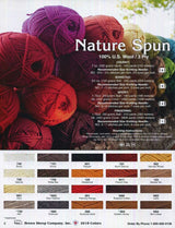 Brown Sheep Nature Spun Fingering Weight Yarn - Color Card