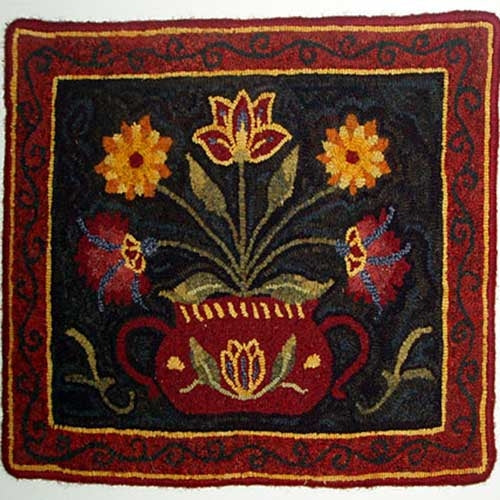 [ゆー] トーキョー・タナカ＆ハンカチ セット The Blue Tulip Birthday Rug Hooking Kit | The Woolery