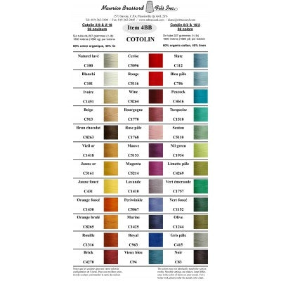 Maurice Brassard Cottolin Yarn - 16/2 Color Card