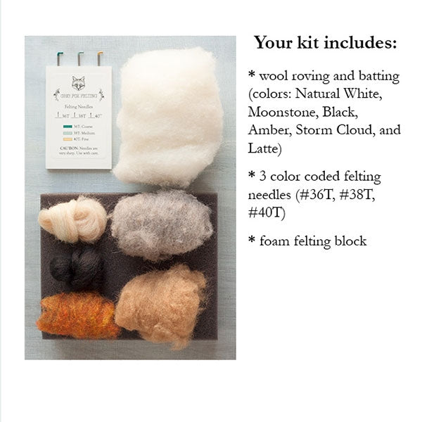 Felted Barn Owl Kit - Contents