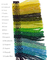 Harrisville Wool Yarn Color Card - Yellows and Greens