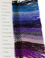 Harrisville Wool Yarn Color Card -  Blues and Purples