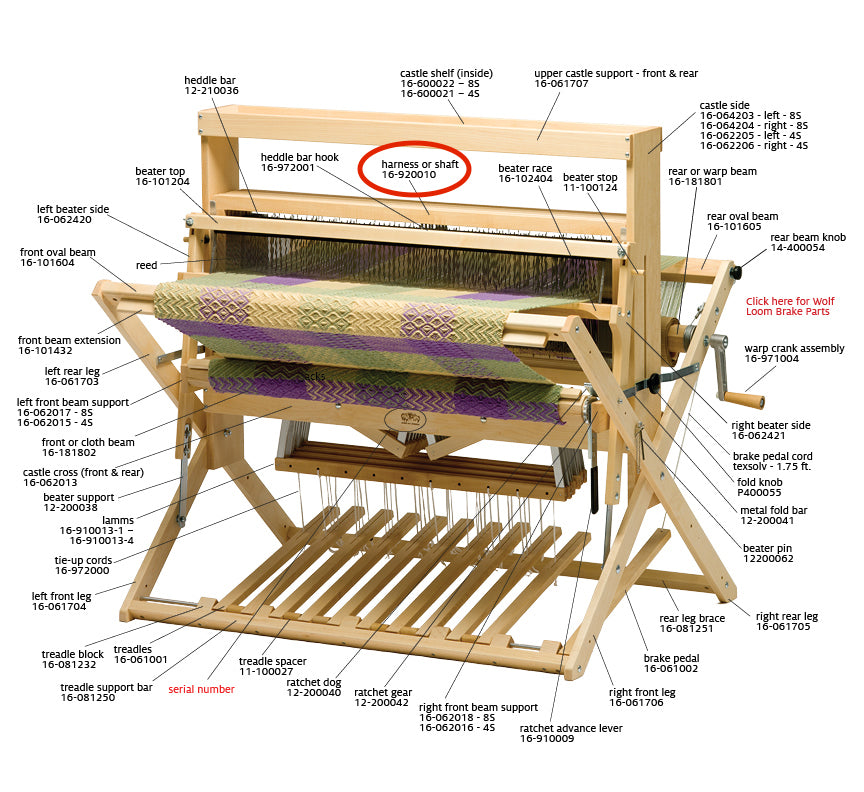 Schacht Mighty Wolf Loom 4 Harness Later Kit