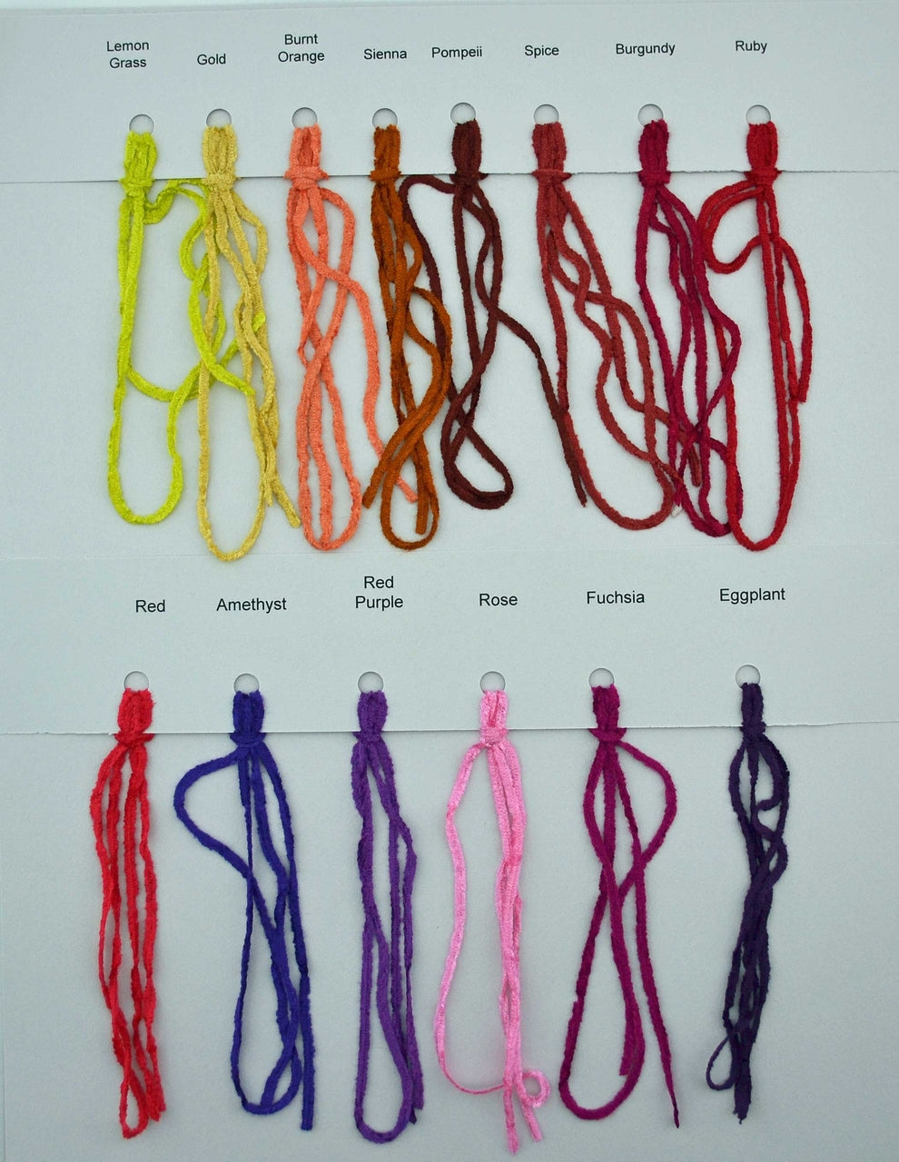 Rayon Chenille Color Card | NOR-C